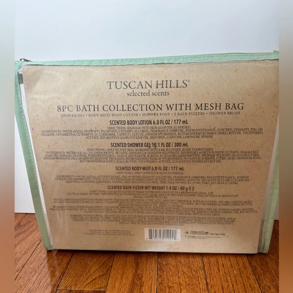 Tuscan Hills 7pc Bath Collection Spirmint & Argan Oil Missing Back Brush New
